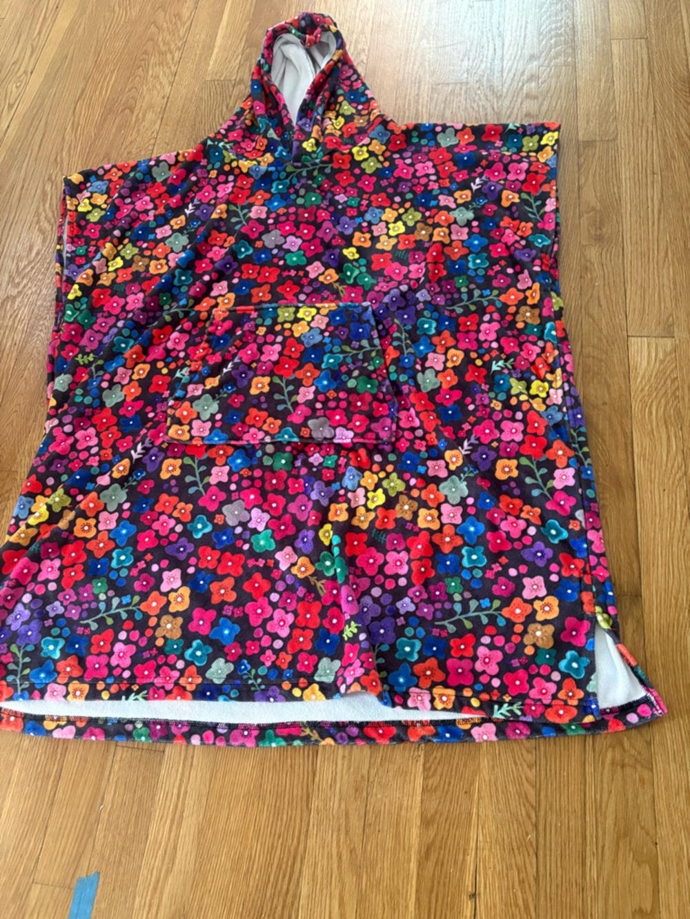 NATURAL LIFE Multicolor Floral Beach Poncho - Picture 6 of 6